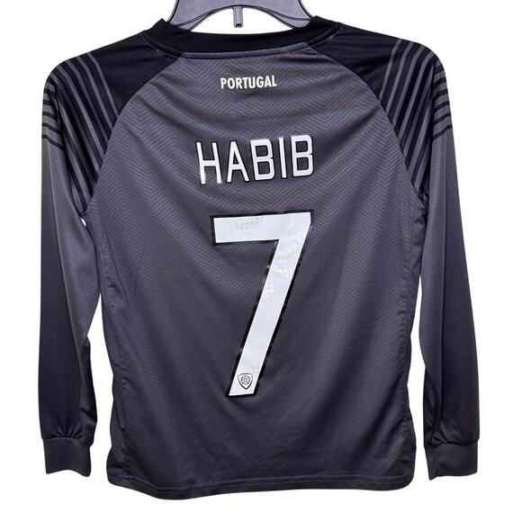 Forca Portugal Men’s Small gray and black long sleeve #7 Habib soccer Jersey - Picture 2 of 8